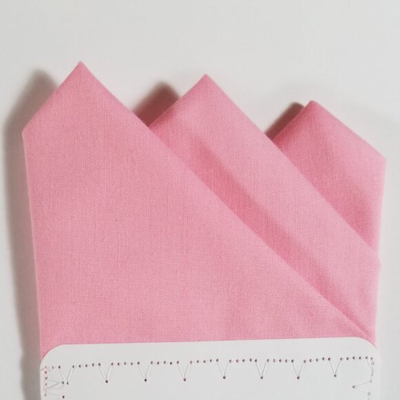 NEW Pink 100% Cotton Pre-Folded Pocket Square Handkerchief Insert - Picture 6 of 7
